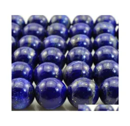 Doğal taş lapis lazuli yuvarlak gevşek boncuklar Strand 4 6 8 10 12 14mm Mücevherat için Boyut Yapımı Nosab12 1YQQ97292650