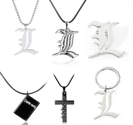 펜던트 목걸이 애니메이션 데스 노트 목걸이 Ryuk Ryuuku Metal Double L Pendants 기념품 코스프레 액세서리 Jewlery3461139