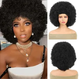 Synthetic Wigs African Curly Explosive Afro Hair Fluffy Wig High-temperature Silk Women Men Head Cover 231211