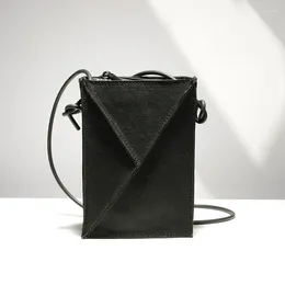 Bolsas de noche Original hecho a mano japonés piel de oveja mini bolso cuadrado teléfono móvil caja casual pequeño bolso de cuero