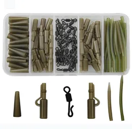 120 pezzi Accessori per attrezzatura da pesca alla carpa Accessori per attrezzature per carpa Attrezzatura per piombo di sicurezza Kit manica antigroviglio girevole rapida9206741