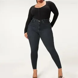 Jeans femininos Plus Size Skinny For Women Alta cintura Treme calça jeans mamãe calça lápis Comforto casual