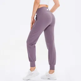 lu lulemens bayan kadın yoga dokuzuncu pantolon koşu fitness joggers yumuşak bel elastik rahat koşu pantolon 5 renk yüksek kaliteli lus