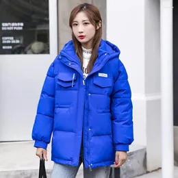 Women's Trench Coats H 2023 Women Autumn Winter Hooded Neck Solid Color Long Sleeve Bread Warm Coat For Ladies Fashion All Match Jacket