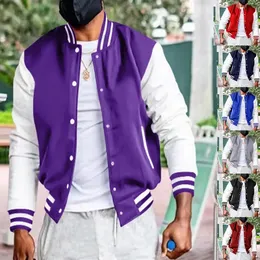 Men's Jackets Men Winter Jacket blank Letterman bomber varsity jackets button up Baseball Fashion coat spring Mens clothing 231212