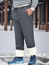 Pantaloni da uomo Pantaloni invernali da uomo Pantaloni termici foderati in pile addensato pesante Pantaloni caldi da neve casual dritti da uomo Plus Size 8XL 231213