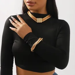 Chains Exaggerated Hip-hop Multi-layer Elastic Magnetic Buckle Necklace