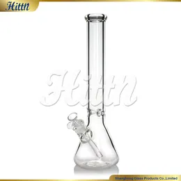 Tubo d'acqua bong bong in vetro trasparente pesante 16 '' 7 mm di vetro di spesso