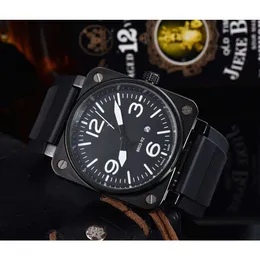مصمم الأزياء الفاخرة Br Beller New Mens Wristwatches Sport Rubber Strap Men Automatic Men Men Feathel Pin Tape B Square Watch