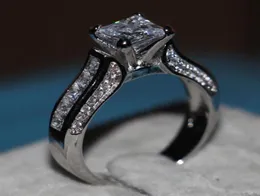 choucong Jewelry Women Princess cut 2ct Diamond 14KT white gold filled Engagement Wedding Band Ring Sz 5116454410