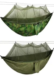 Mobili da campeggio Tenda da campeggio esterna portatile Amaca con zanzariera Baldacchino Paracadute Letto sospeso Caccia Nylon Altalena per dormire H6533313