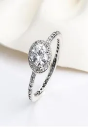 REAL 925 Sterling Silver CZ Diamond Rings with Logo Fit Style Ring Ring Jewelry for Women 12pcs/lot يمكنك مختلطة الحجم 5535803