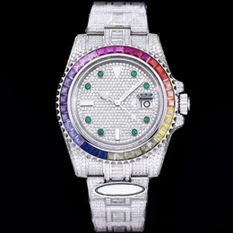 Herrenuhr Rainbow Diamond Top 3135 Automatische mechanische 40 mm Top-Uhren Saphir Mode Business Schwimmen 904L Edelstahlarmband Armbanduhr