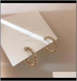 CHOOP Hie Delivery 2021 Fashion coreano esagerazione dolce cerchio metallico rotondo rotondo di orecchini a goccia di perla d'acqua dolce per donne8850156