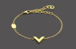 20 cm lungo 316L acciaio al titanio marca V lettera Bracciali braccialetto per donna braccialetto Braccialetti Donna Coppia amore Gioielli regalo6692027