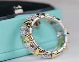 Anel de banda de luxo vintage anéis de amor Schlumbergers marca designer 925 logotipo prata cruz diamante anel de dedo para mulheres casamento fashi5245307