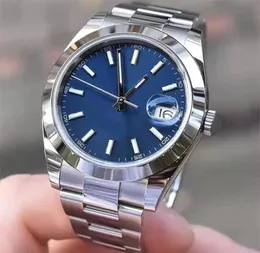 Topgrade AAA Highgrade Mens Watch Sapphire Grey Baton Datejust Daydate 41mm Blue Watch glatte automatische mechanische mechanische Montre de Lux7009453