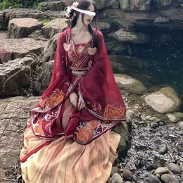 Ethnische Kleidung Nördliche und Südliche Dynastien Hanfu Sexy Damen Chinesische Kleider Herbst Winter Mode Kleid Hochzeit 231212