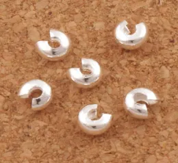 Chapado en plata nudo engarzado cubre cuentas espaciadores 3mm L1750 1200 piezas lote joyería DIY vender artículos 2327702