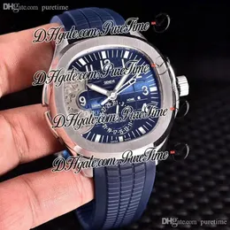 NOWOŚĆ 5164A-001 STALOWA CUSINE 41 mm Niebieska tekstura A2813 Automatyczna męska zegarek czarne gumowe zegarki sportowe 6 Style Puretime PB289221Y