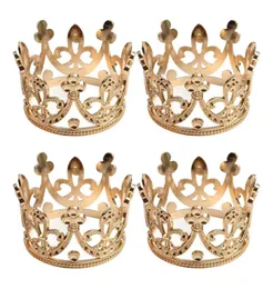 4PCS Zestaw Vintage Baroque Mini Flower Girls Crystal Rhinestone Crown Tiara HEDDRESS Hair Akcesoria Gold C19022201281K8244490