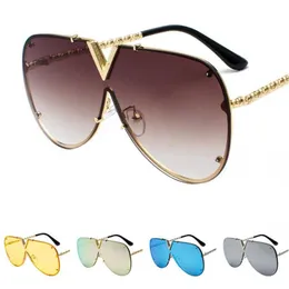 Kobiety mężczyzn okulary przeciwsłoneczne syjamskie okulary przeciwsłoneczne v Design Gogle Anti-UV Spectacles Oversize soczewki okulary okulary 2641