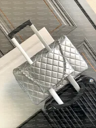 Borsa da aeroporto Flip di nuova progettazione 10A Borsa a tracolla con catena in pelle di pecora da donna di alta qualità Borsa C Borsa per la spesa Borsa a tracolla Cf Tote Borsa da viaggio di lusso Borsa da 40 cm con scatola