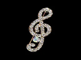 Kalite Tasarımcı Müzikal Not Broş Acquf Pins Parlak Kristal Rhinestone Broşlar Kadınlar İçin Düğün Partisi Gelin Buket Takı GI4324415