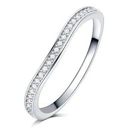 Anel de pedra de zircônia totalmente transparente, cor prateada, anel de noivado, coquetel, aliança de casamento para mulheres e meninas283h