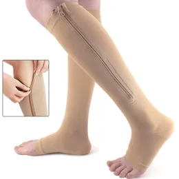 Socks Hosiery Women Burn Fat Zipper Compression Stockings Knee High Slim Sleeping Beauty Leg Prevent Varicose Veins Socks Fashion 231213