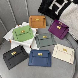 As011High-End Epsom Mini-Taschen Leder importiert Wachslinie Handtaschen Custom Bag Handtasche Allzweck Wallet Wallet für Männer und Frauen gleich 205n