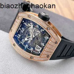 Richar Milles Montre Suisse Montres Automatiques Mille Rm010 Or Rose Diamant Original Hommes Mode Loisirs Affaires Sports Machines Montre-Bracelet