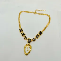 2023 Luxury Quality Charm Pendant Necklace With Diamond ND Oval Shape Design Black Color Drop Earring Have Stamp PS7517A264U