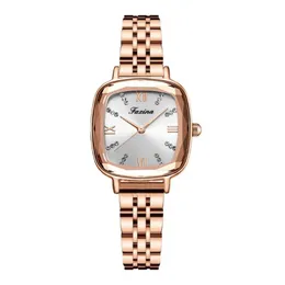 Orologi da donna al quarzo con cinturino in acciaio inossidabile con battito cardiaco serie retrò Orologio da donna con quadrante quadrato Orologio da polso con luce brillante322R