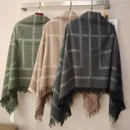 Halsdukar märke totem halsduk rand enkel design kashmir vävt sjal mode lyx kvinnor pashmina ull man