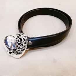 5A quality Heart-Shaped Leather Belt for Women - Genuine Leather, Perfect Match for Dresses Design Waist Accessory CHROME & HEARTS