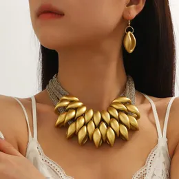 Anhänger Halsketten Europäischen US Original Design Chunky Big Für Frauen Übertriebene Gold Farbe Kette Halskette Legierung Böhmischen Schmuck