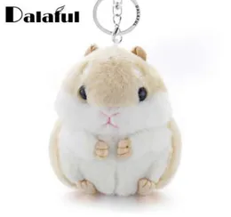 Dalakful mini hamster anahtarlar anahtarlıklar sahte tavşan kürk pompom y biblolar araba el çantası kolye anahtar zincirleri yüzük tutucu k3564711052