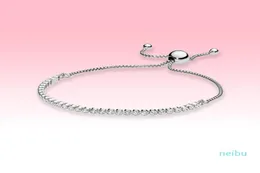 Sparkling Slider Tennis Bracelet Women Wedding Jewelry for Pandroa Real 925 Sterling Silver CZ diamond Bracelets with Original box5163550