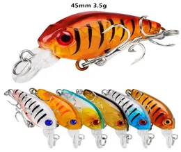 45mm 35g Crank Hook Hard Baits Lures 10 Treble Hooks 9 Colors Mixed Plastic Fishing Gear 9 Pieces lot WHB57404964