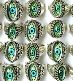 Whole 30 Mix Eyeball Ring Unique Design Evil Eyes Silver Rings Vintage Men Women Punk Rocker Cool Bands Man Boy Jewelry Favor3896178