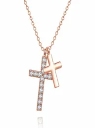 펜던트 목걸이 Jingyang 행거스 Kettingen Voor Vrouwen 패션 크리스탈 더블 Sieraden Meisje Charm Zirkoon Verstelbare Ketting4127627