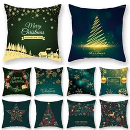 Juldekorationer Taoup Green Pillow Case Merry Decoration for Home Xmas Ornaments Noel Pillow Case Natal 2021 Navidad Year1285J