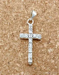 50pcs 1 Lots 30x15mm Clear Rhinestone Cross Charm Pendants for Jewelry Making Bracelet Neckleace Resups5325263