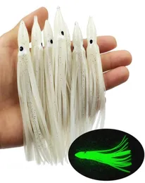 Gonne di calamari luminosi Richiamo morbido pesca 5 cm 9 cm 11 cm Richiamo di pesca notturna Polpo Glow Gomma Esca artificiale per tonno Sai317Q3956166