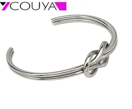 أزياء مجوهرات الأزياء المعدنية الفضية الفضة أساور سوار الكفة pulseras acero inoxidable mujer clavo clou المجوهرات الشهيرة Q2062762