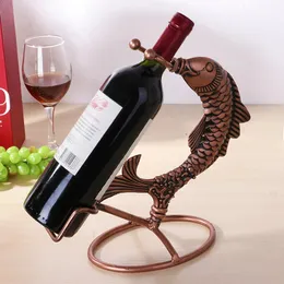 Tabletop Wine Racks Decorative Holder Metal Single Bottle Rack Stand for Counter top Fish Home Decoration 231213