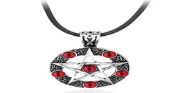 Pendanthalsband Supernatural Series Penram Necklace With Rope Chain Dean Winchester Star Silver Plated Red Crystal Jewelry5036156