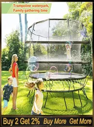 Trampoline Waterpark Sprinkler Outdoor Entertainment Summer Trampolines Irrigation Toys For Kids Outside Playing276Y5786419