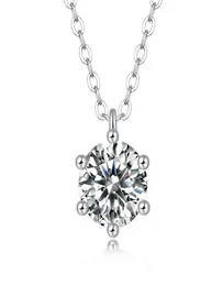 Lab 1ct 65mm Moissanite Diamond Cioncant Real 925 Sterling Silver Charm Party Wedding Pendants Collana per donne gioielli da sposa1858208